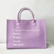 I Speak Italian or French Vegan Leather Tote - Lavender For Discount