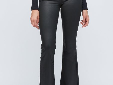 Hidden Happi High Rise Black Coated Clean Stretch Flare Cheap