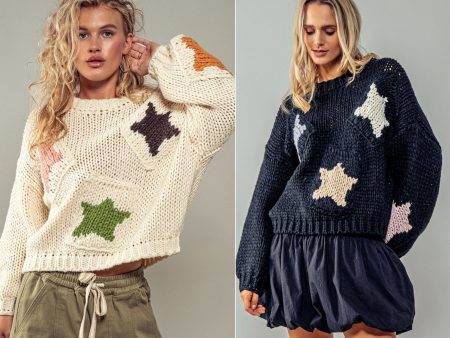 Galaxy Slot Sweater - Black or Cream Cheap