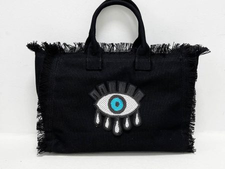 Evil Eye Canvas Tote Bag - Black Supply