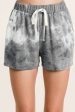 TIE DYE FRENCH TERRY CASUAL PANTS WITH TWILL TAPE DRAWSTRING AND SIDE POCKETS - Charcoal Black or Denim Grey Sale