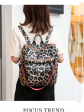 Leopard Vegan Leather Convertible Backpack - Grey or Tan Hot on Sale