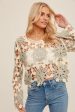 HEM & THREAD BOAT NECK BELL SLEEVE CROCHET TOP -SAGE CREAM Hot on Sale