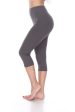 Charcoal Gray OS Yoga Waistband Capri on Sale