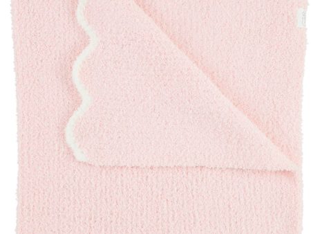 Pink Scallop Chenille Blanket Online now