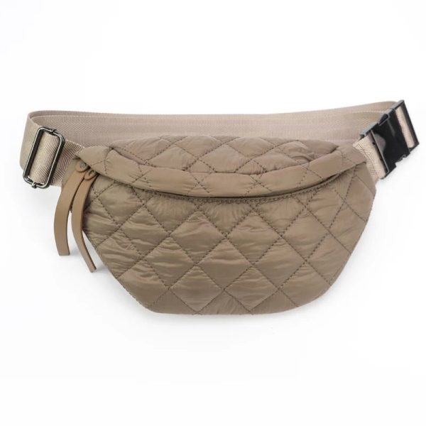 Quilted Puffer Fanny Pack - Tan, Black or Olive Cheap