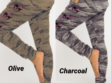 Skull thunder printed pants - Charcoal or Olive Camo on Sale