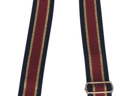 NAVY RED GOLD STRIPE ADJUSTABLE BAG STRAP Cheap