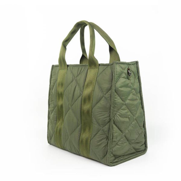 Quilted Puffer Tote With Crossbody Strap - Black, Olive or Tan Online Hot Sale