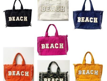 Beach Fringe Canvas Tote Bag - Assorted Colors For Discount