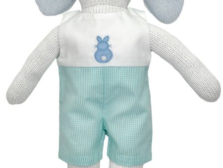 Knit Bunny Doll with Mint Check Romper Fashion