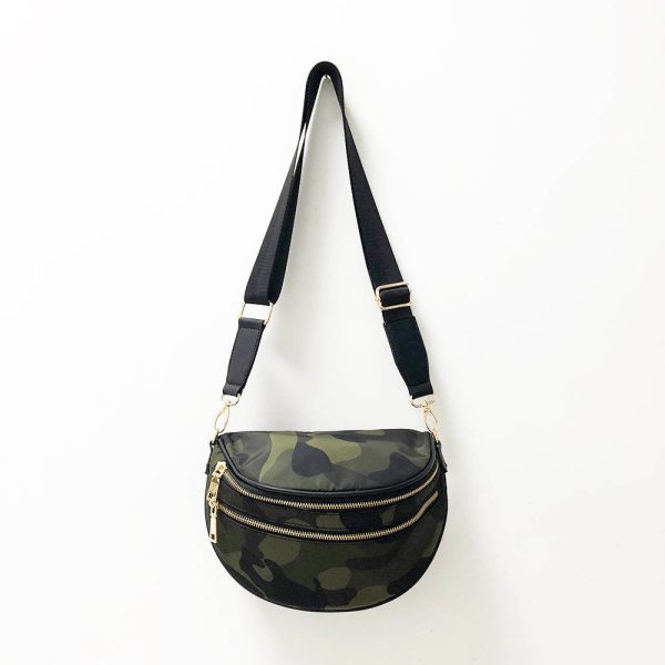 Nylon Fanny Pack  Sling Bag - Black or Army Camo For Sale