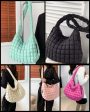 Quilted Puffer Tote Bag Large Crossbody Shoulder Bag with Zipper, Nylon Hobo Oversized Handbag - Assorted Colors Hot on Sale