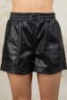 Faux Leather Casual Shorts - Black or Chocolate Online Hot Sale