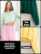 LONG SLEEVE CROP SWEATSHIRT - PINE GREEN OR PINEAPPLE Discount