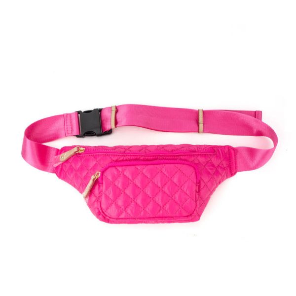 Quilted Nylon Fanny Puffer  Sling - Assorted Colors. on Sale