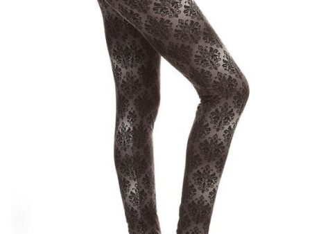 Plus size super soft peach skin fabric, multi-color printed knit legging - Cosmopolitan Discount