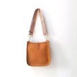 Camel Vegan Leather Messenger Bag with Camel Ivory Strap Online