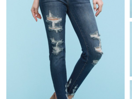 PLUS JUDY BLUE HIGH RISE CROPPED SKINNY Online now