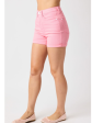 Judy Blue High Waist Tummy Control Garment Dyed Shorts - Pink For Sale