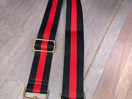 BLACK & RED STRIPE ADJUSTABLE BAG STRAP Hot on Sale