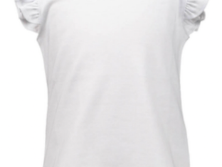 *PRE-ORDER* Flutter Sleeve Pima Shirt - White Cheap