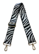 2  ADJUSTABLE ANIMAL PRINT BAG STRAP- BLACK WHITE ZEBRA- Gold Hardware For Sale