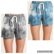 TIE DYE FRENCH TERRY CASUAL PANTS WITH TWILL TAPE DRAWSTRING AND SIDE POCKETS - Charcoal Black or Denim Grey Sale