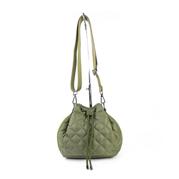 Quilted Puffer Bucket Bag - Tan, Black or Olive For Sale