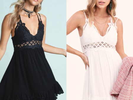 Monterey Dress Slip Dress - Black or White For Sale