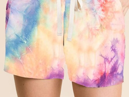 TIE DYE SOFT KNIT CASUAL SHORTS 💗🧡💛💚💙💜 Online