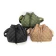 Quilted Puffer Bucket Bag - Tan, Black or Olive For Sale