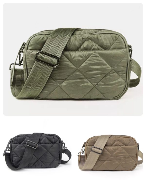 Quilted Puffer Crossbody - Tan, Black or Olive Fashion