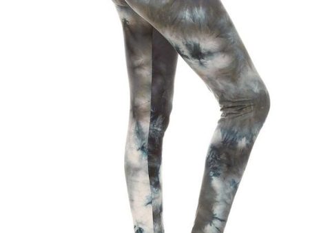 Plus size tie dye printed full length leggings For Sale