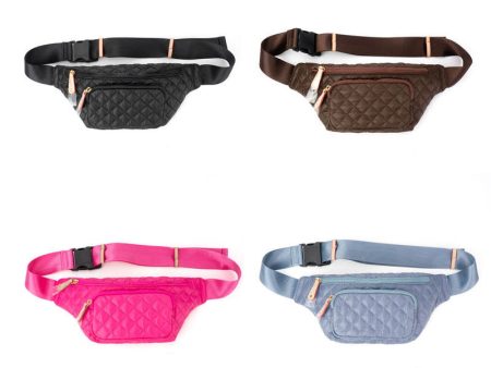 Quilted Nylon Fanny Puffer  Sling - Assorted Colors. on Sale