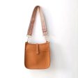 Camel Vegan Leather Messenger Bag with Camel Ivory Strap Online