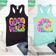 PLUS GOOD VIBES, RACER BACK TANK TOP - BLACK & MINT For Sale