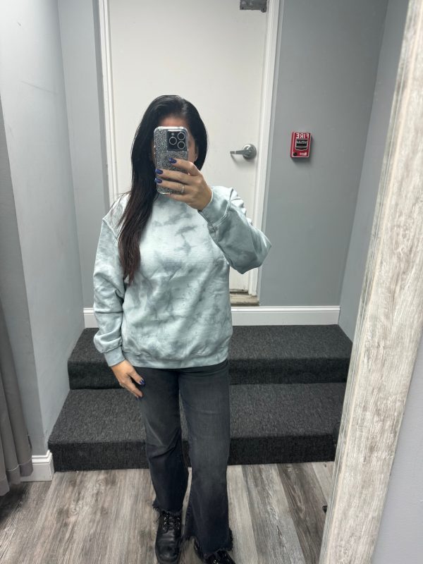 Acid Wash Tye Dye Sweatshirt - Grey Sale