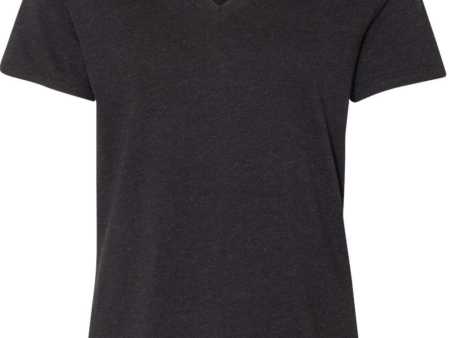 BELLA + CANVAS - Women s Relaxed Heather CVC V-Neck Tee - Black Heather Sale