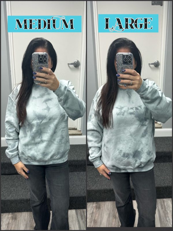 Acid Wash Tye Dye Sweatshirt - Grey Sale