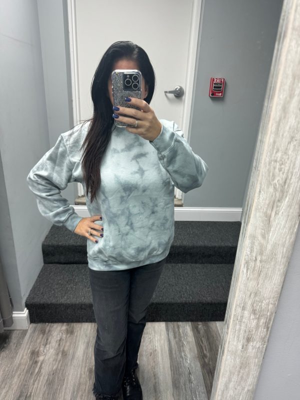 Acid Wash Tye Dye Sweatshirt - Grey Sale