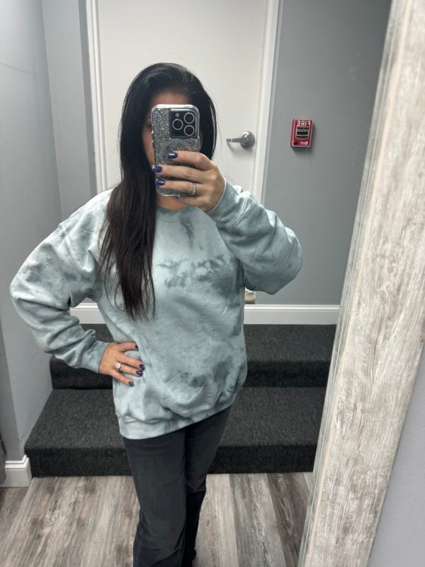 Acid Wash Tye Dye Sweatshirt - Grey Sale