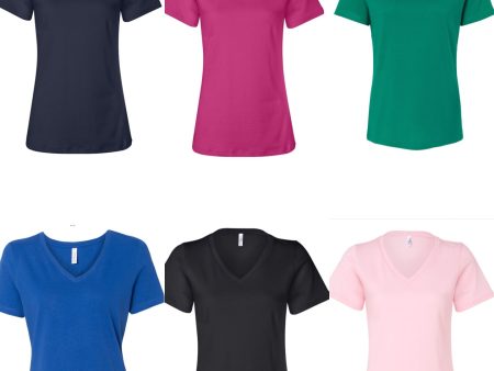 BELLA + CANVAS - Women’s Relaxed Jersey V-Neck Tee - Assorted Colors Cheap