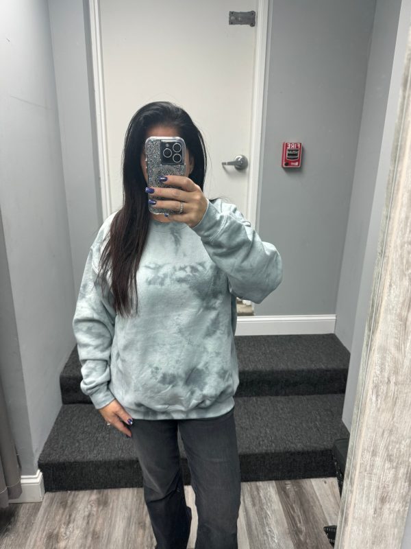 Acid Wash Tye Dye Sweatshirt - Grey Sale